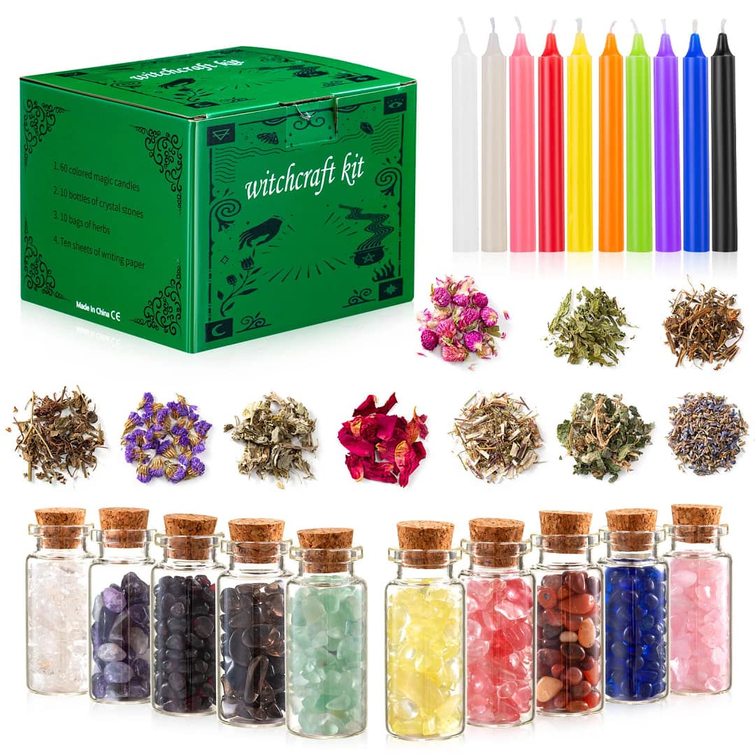 Candle Supplies Box-Crystal Dry Herbal Colored Candles For Beginners Set 2 Candle Supplies Box-Crystal Dry Herbal Colored Candles For Beginners Set - Image 2
