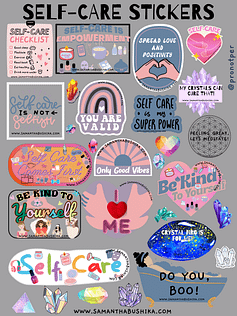 Six Steps to Self-Care in Addiction Recovery: How to Create a Whole New You! 6 Self Care Stickers