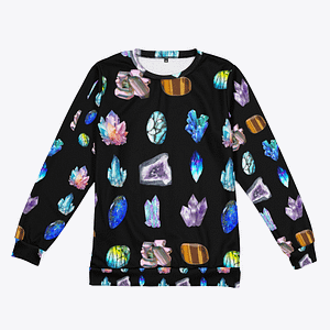 Crystal Craze All Over Crystal Print Long SLeeve