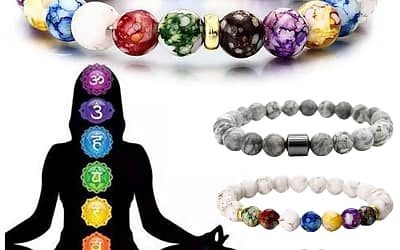 Natural Volcanic Stone Colorful Seven Chakra Energy Bracelet Spiritual Healing Bracelet