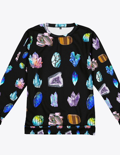 Crystal Craze All Over Crystal Print Long SLeeve