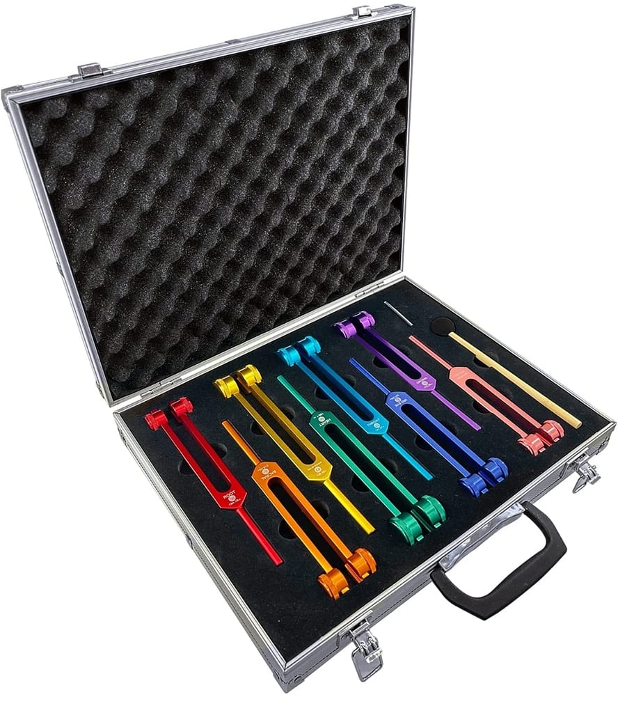 image of chakra tuning forks set