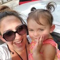 Photo of author and her small daughter after heroin addiction.
