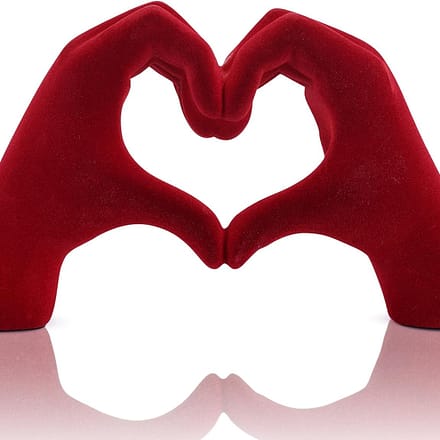 DOVDOV Red Heart Hand Sculpture